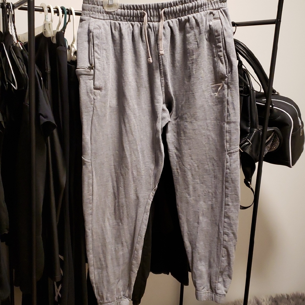 🧿Gymshark Gray Track Pants with Elastic Waistband